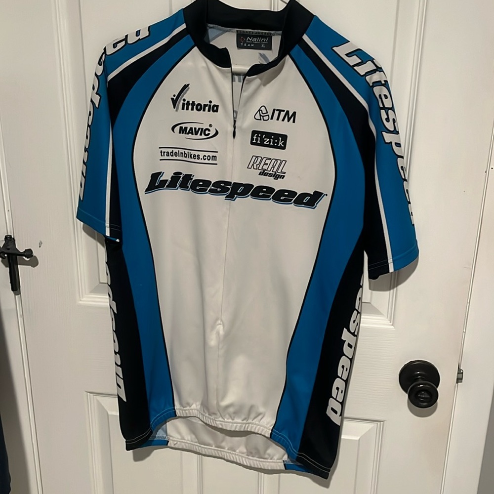 Litespeed bike racing zip up shirt. Nalini brand.